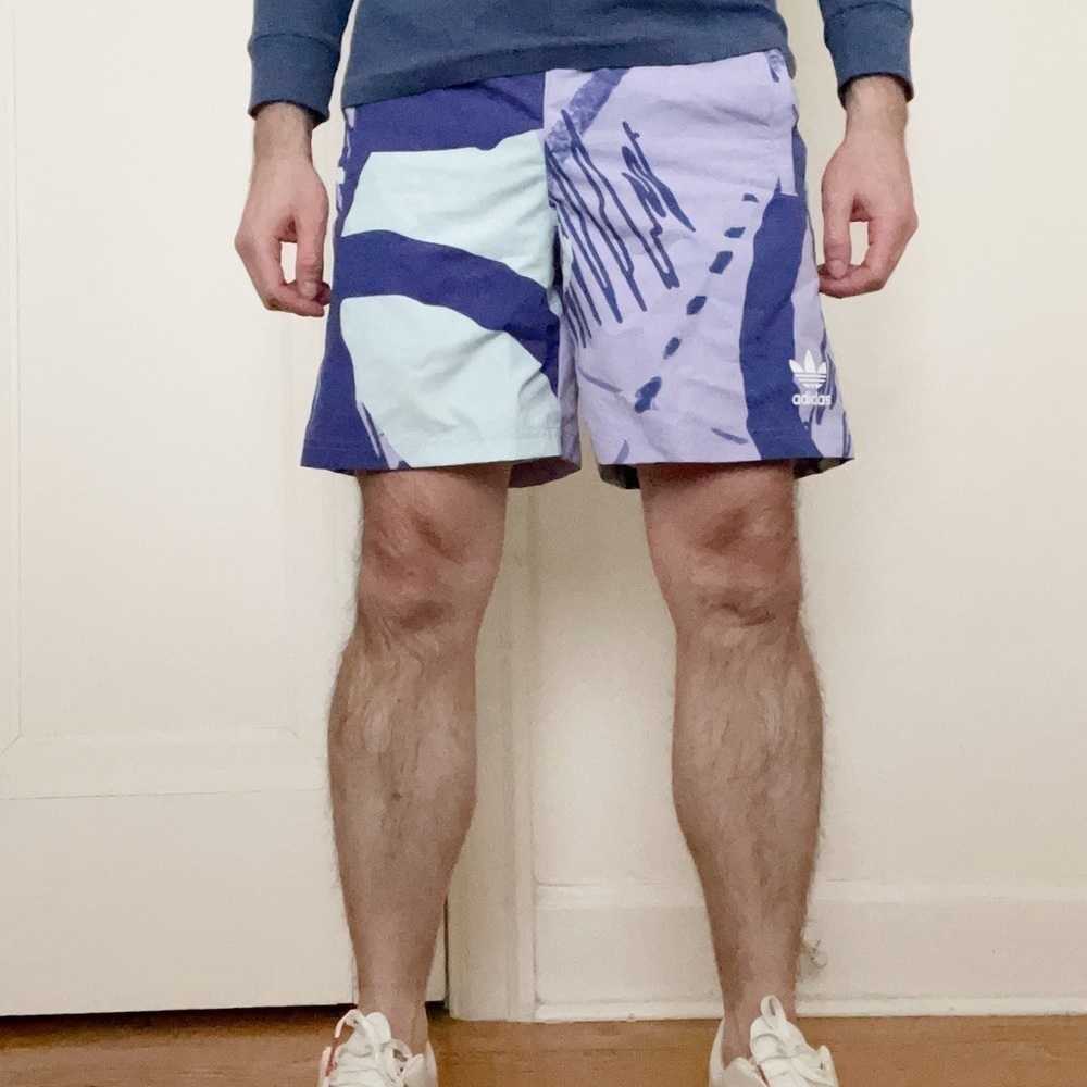 Adidas Men’s 7” Adiplay Allover Print AOP Short Purple Size Small New